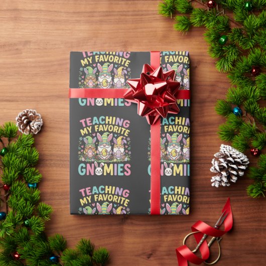 Süßes Gnom-Lehrer-Design Unterrichten Geschenkpapier (Feiertagsgeschenk)