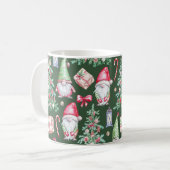 Süßes Gnom-Wasserfarben-Weihnachtsmuster Kaffeetasse (Vorderseite Links)