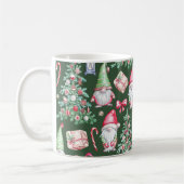 Süßes Gnom-Wasserfarben-Weihnachtsmuster Kaffeetasse (Links)