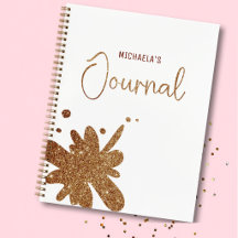 Süßes Gold-Glitter-Splatter-Journal-Notizbuch