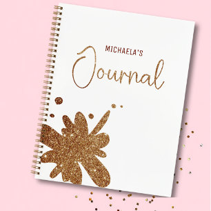Süßes Gold-Glitter-Splatter-Journal-Notizbuch Notizblock