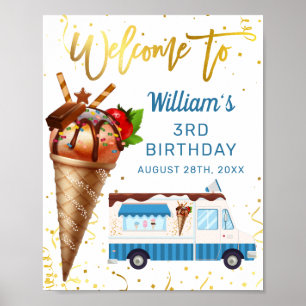 Süßes Gold Schokolade Eiscreme Geburtstag Willkomm Poster