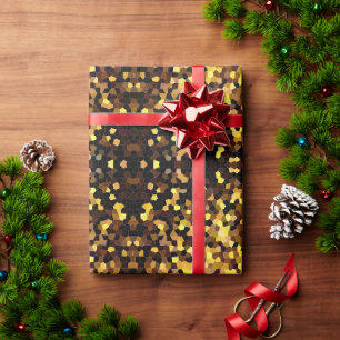 Süßes goldenes Mosaikmuster  Geschenkpapier