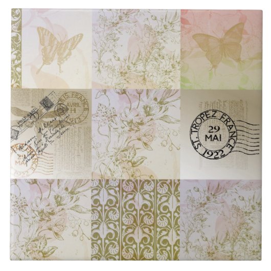 Süßes GoldPatchwork Fliese (Vorderseite)