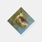 Süßes Gössel auf Teich Serviette (Ecke)