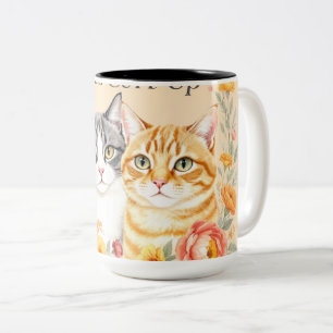 Süßes Grau- und Orange- Tabby-Katze-Liebhaber-Desi Zweifarbige Tasse