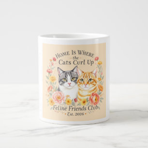 Süßes Grau- und Orangefarbenes Tabby-Katze-Liebhab Jumbo-Tasse