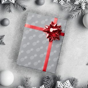 Süßes graues Ananas-Feiertagsmuster Geschenkpapier