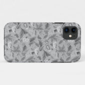 Süßes graues Blumenmuster Case-Mate iPhone Hülle (Rückseite (Horizontal))