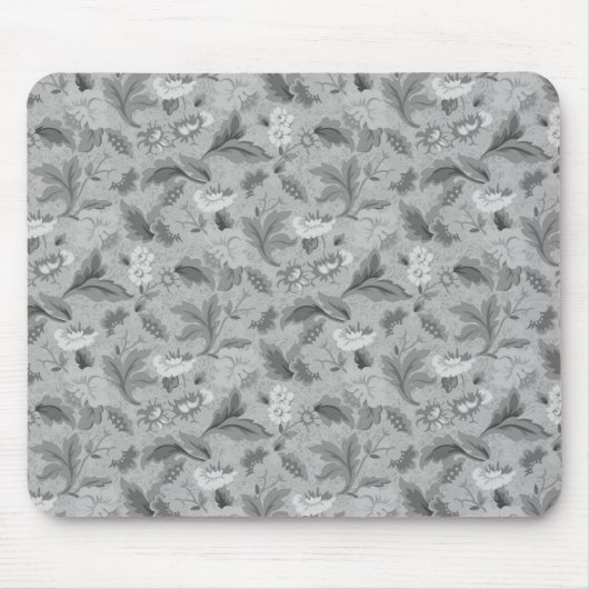 Süßes graues Blumenmuster Mousepad (Vorne)