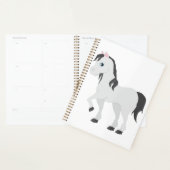 Süßes graues Pony-Cartoon-Whimsical-Pferd Planer (Anzeige)