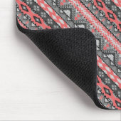 Süßes graues rotes Azteken-Musterdesign Mousepad (Ecke)