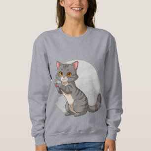 Süßes graues Tabby-Kätzchen Sweatshirt