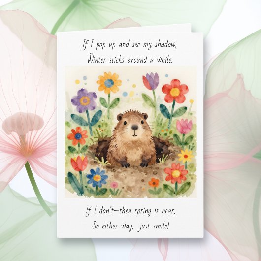 Süßes Groundhog Day Gedicht Karte