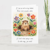 Süßes Groundhog Day Gedicht Karte (Vorderseite)