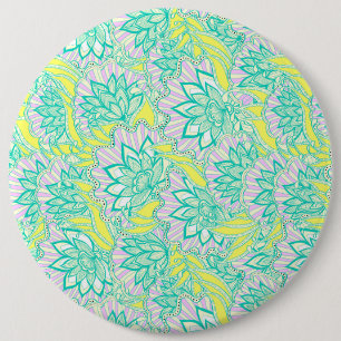 Süßes grün-gelbes Blumenmuster Button