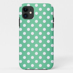 Süßes grün-weißes Tupfenmuster iPhone 11 Hülle