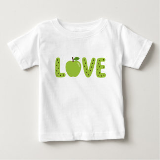 Süßes grünes Apfel-LIEBE-Kinder-T-Shirt Baby T-shirt