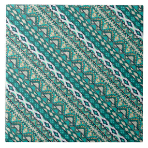 Süßes grünes Design Azteken-Muster Design Fliese