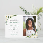 Süßes Grünes Foto Einladung (Stehend Vorderseite)