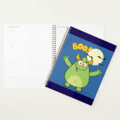 Süßes grünes Halloween-Monster Boo Planer (Anzeige)