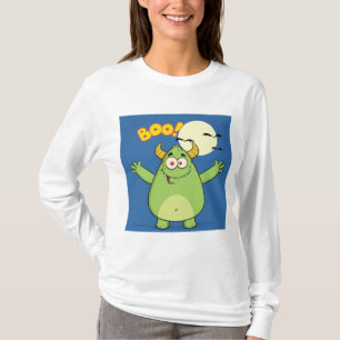 Süßes grünes Halloween-Monster-Buh T-Shirt