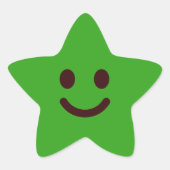 Süßes grünes Smiley-Gesicht Classic Stern-Aufkleber (Vorderseite)