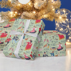 Süßes grünes traditionelles klassisches Weihnachte Geschenkpapier