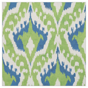Süßes grünes und blaugrünes Ikat-Stammesmuster Stoff