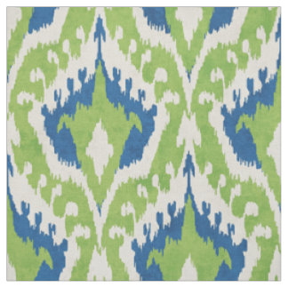 Süßes grünes und blaugrünes Ikat-Stammesmuster Stoff