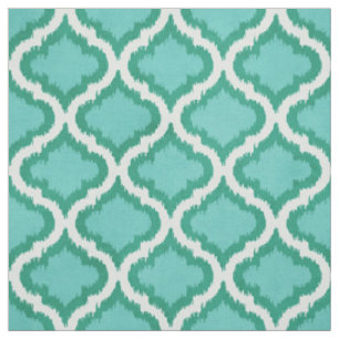 Süßes grünes und türkisfarbenes Ikat-Muster aus Ma Stoff