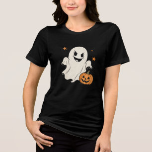 Süßes gruseliges Halloween-Geister-T-Shirt-Design Tri-Blend Shirt