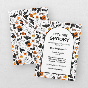 Süßes Gruseliges Halloween Schwarz und Orange Einladung