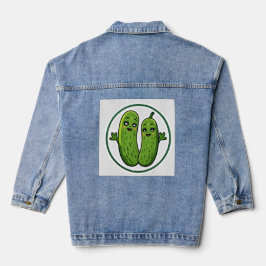 Süßes Gurken-Pärchen Lustiges Kawaii-Gurken-T-Shir Jeansjacke