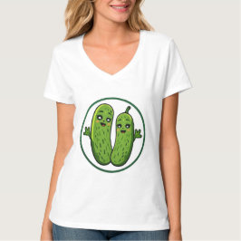 Süßes Gurken-Pärchen Lustiges Kawaii-Gurken-T-Shir T-Shirt