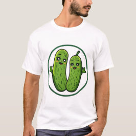 Süßes Gurken-Pärchen Lustiges Kawaii-Gurken-T-Shir T-Shirt