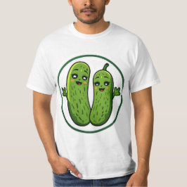 Süßes Gurken-Pärchen Lustiges Kawaii-Gurken-T-Shir T-Shirt