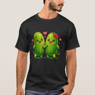 Süßes Gurken-Pärchen Lustiges Kawaii-Gurken-T-Shir T-Shirt
