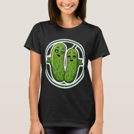 Süßes Gurken-Pärchen Lustiges Kawaii-Gurken-T-Shir T-Shirt