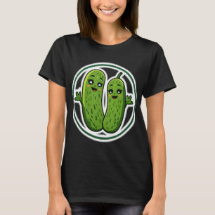 Süßes Gurken-Pärchen Lustiges Kawaii-Gurken-T-Shir T-Shirt