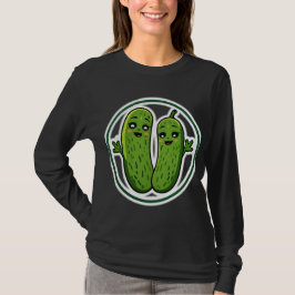 Süßes Gurken-Pärchen Lustiges Kawaii-Gurken-T-Shir T-Shirt