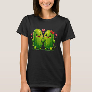 Süßes Gurken-Pärchen Lustiges Kawaii-Gurken-T-Shir T-Shirt