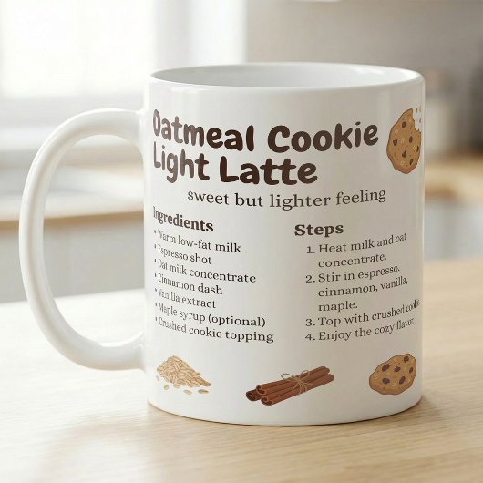 Süßes Haferplätzchen-Latte-Rezept Kaffeetasse