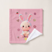 Süßes Häkelhäschen Badhandtuch Set (Waschlappen)