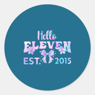 Süßes Hallo 11 Jahre altes est 2015 Tie Dye 11. Runder Aufkleber