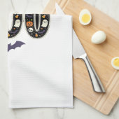 Süßes Halloween Boo Geist Kürbis Design Geschirrtuch (Viertel Falte)