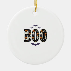Süßes Halloween Boo Geist Kürbis Design Keramik Ornament
