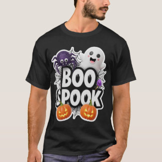Süßes Halloween BOO SPOOK Grafik mit Geisterschlau T-Shirt