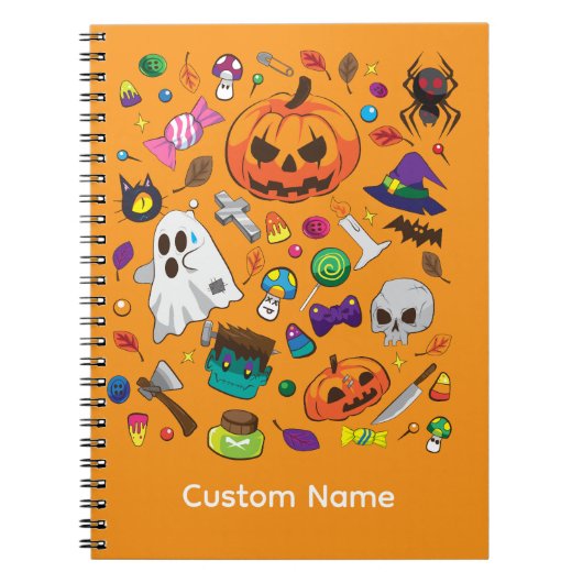 Süßes Halloween-Charakter-Muster Notizblock (Vorderseite)