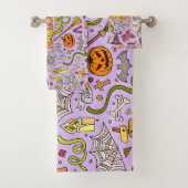 Süßes Halloween-Doodle-Muster Badhandtuch Set (Insitu)